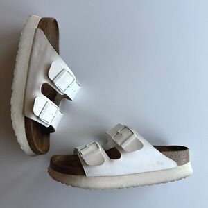 Birkenstock Papillio Birki Flor White Platform Arizona Sandals EU‎ 40 US 9 9.5